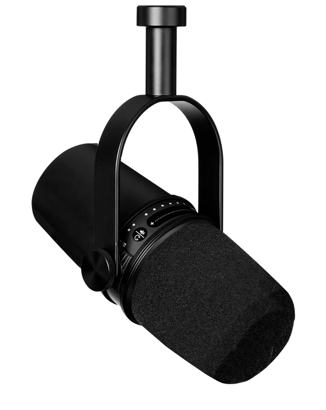 Broadcast-quality microphone used for professional voice over services
